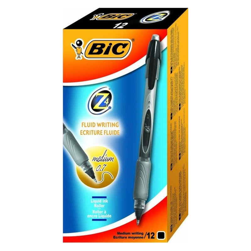  boîte de 12 Rollers encre liquide BIC Z4® 0.7mm 3 Coloris au choix 