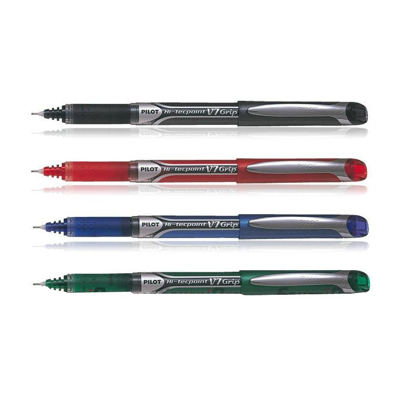  Boite de 12 Rollers liquide Hitech-point V7 Grip Pointe medium 4 couleurs au choix 