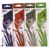  Boite de 12 Crayons graphites HB DELI avec embout gomme Coloris au choix 