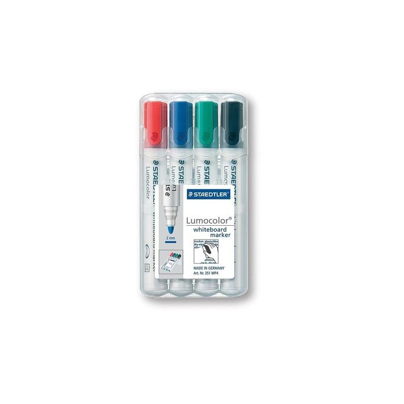 Boite de 10 Marqueurs pour tableaux blancs Lumocolor STAEDTLER Pointe ronde Col au choix
