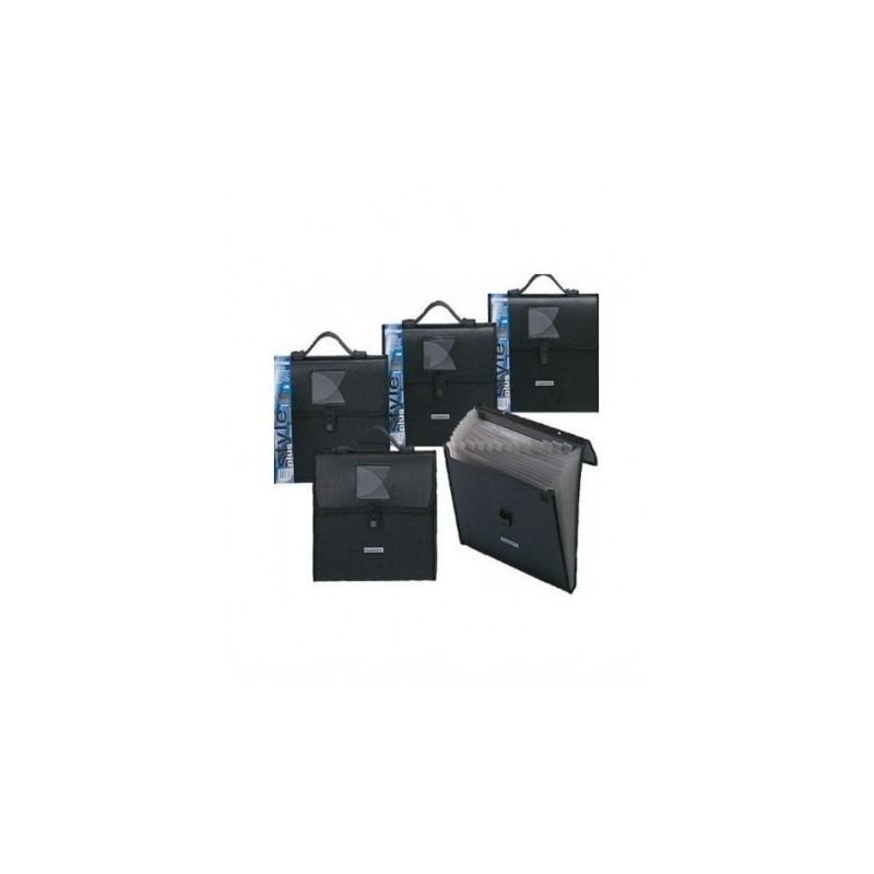  Lot de 10 Porte-documents à soufflets FOLDERMATE Format A4 Coul Noir 