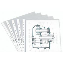 Paquet de 100 Pochettes perforées en polypro transparentes A4 35 Microns