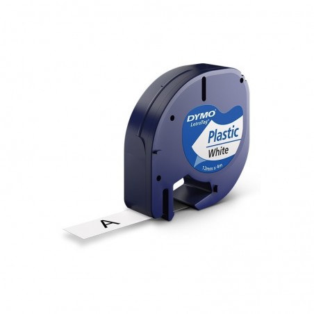  Ruban d'étiquettes DYMO Letratag 12mm x 4m Noir sur blanc 