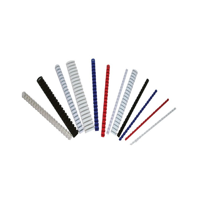  Boite de 50 baguettes spirales plastiques DSB pour reliure A4 32 mm Coloris au choix 