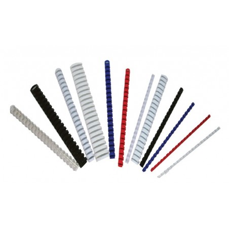  Boite de 50 baguettes spirales plastiques DSB pour reliure A4 32 mm Coloris au choix 
