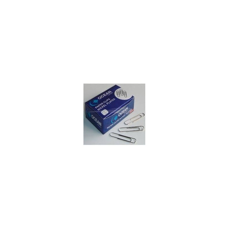  Lot de 10 Boites de 100 Trombones Ronds OCEAN Chrome 28 mm 