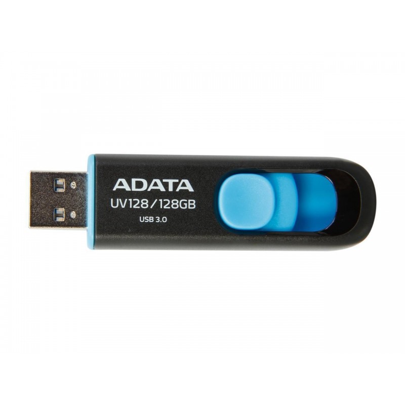  CLE USB Adata AUV128 High-Speed 128GB USB 3.0 Capless USB Black/Blue 