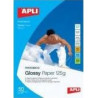  Papier photo Super brillant APLI Jet d'encre A4 125g/m² paquet de 50 Feuilles 