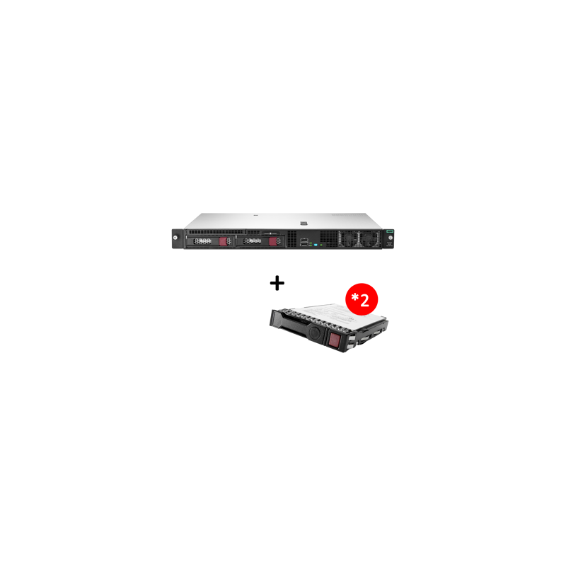 HPE DL20G10+ 2LFF-NHP E-2314 8GB VR-SW 2x1GbE 290W 3-3-3 + 2x1TB 843266-B21