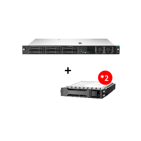 HPE DL20G10+ 4SFF E-2314 16GB VR-SW 2x1GbE 500w 3-3-3 + 2x1,92TB SSD P40499-B21