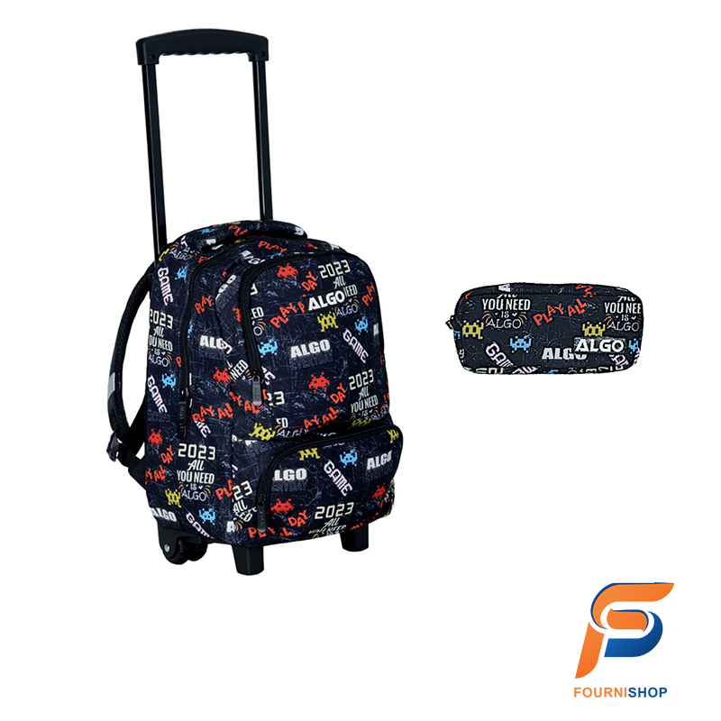 Cartable scolaire de meilleure qualité - Cartable Trolley Play-Game 2 Pièces Algo 16"