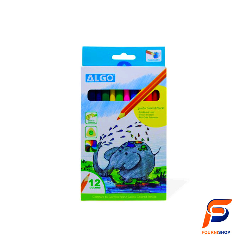 12 crayons de couleur MAXI triangulaire
