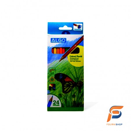 12 crayons de couleurs Twins bicolores triangulaires algo