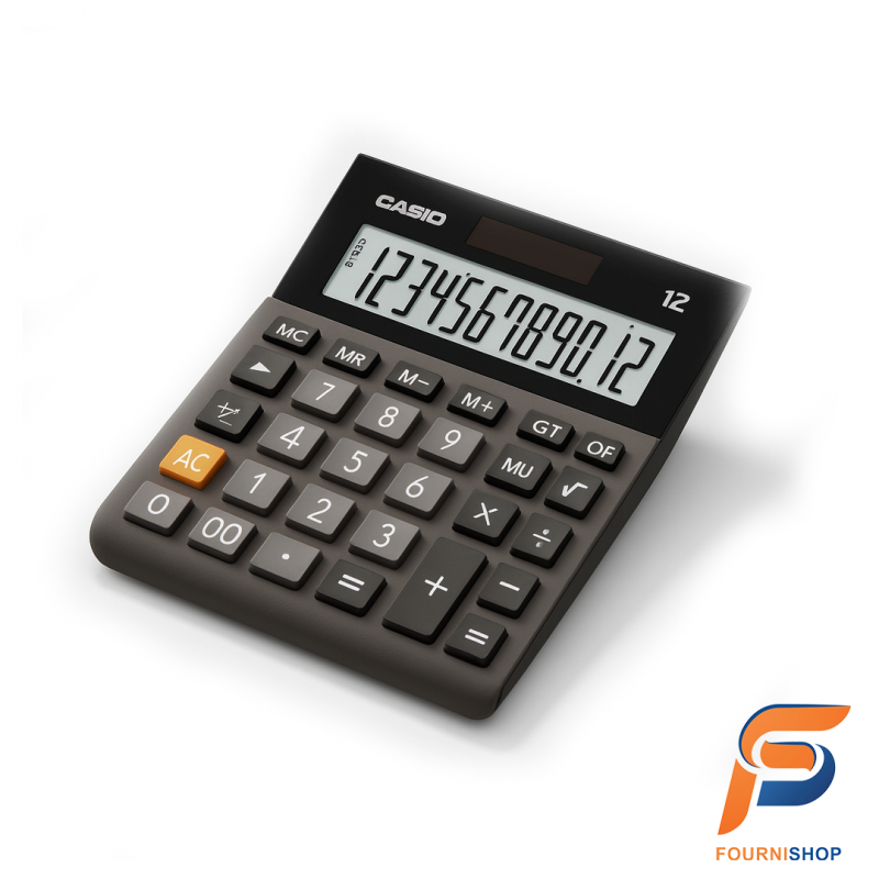 Calculatrice de Bureau Casio MH-12 – Grand Écran, Double Alimentation et Fonctions Professionnelles |Maroc