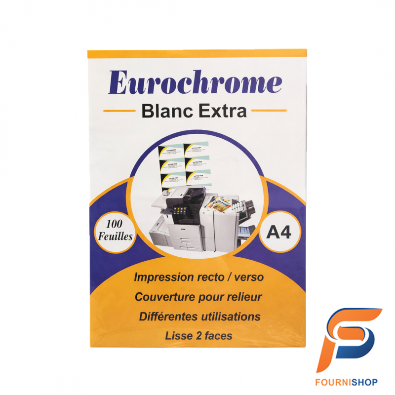 Eurochrome Blanc Extra A4 – 100 Feuilles | Papier Photo Brillant Haute Qualité |  Maroc